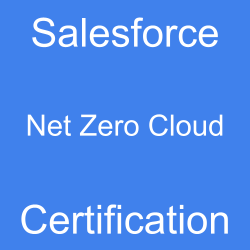 Image with text 'Salesforce Net Zero Cloud Certification' on a blue background.