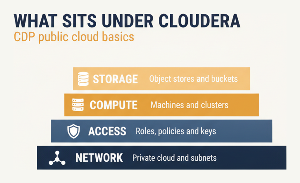The cloud provider layers CDP-5001 expects a Cloudera public cloud administrator to know