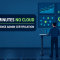 QSSA Qlik Sense administrator certification banner showing an administrator in a Windows server room facing a wall of monitoring screens